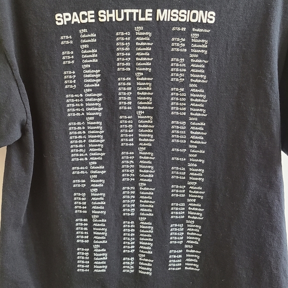 NASA Space Shuttle Program Missions Commemorative 1981-2010 Men's T-Shirt - Picture 4 of 6